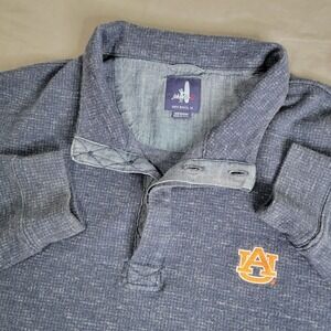Johnnie-O Auburn Tigers Button Pullover Sweatshirt Men's Large Heathered Blue LS